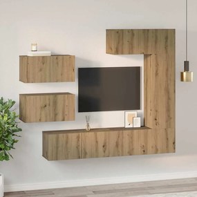 vidaXL Σετ επίπλου τηλεόρασης 6 pcs artisan δρυς 30.5 x 30 x 90 cm