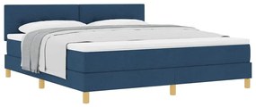 vidaXL Κρεβάτι box spring με στρώμα με στρώμα Μπλε 180 x 200 cm ύφασμα
