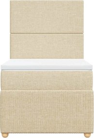 vidaXL Κρεβάτι Boxspring με Στρώμα Κρεμ 80 x 200 εκ. Υφασμάτινο