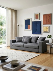 Καναπές Pilo Τριθέσιος-205φ 90β εκ.-Γκρι