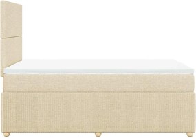vidaXL Κρεβάτι Boxspring με Στρώμα Κρεμ 120x190 εκ. Υφασμάτινο