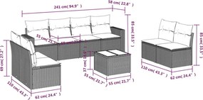 vidaXL Σαλόνι Κήπου Σετ 9 τεμ. Μπεζ Συνθετικό Ρατάν με Μαξιλάρια