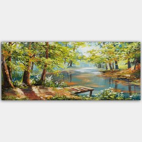 Πίνακας Καμβάς 451ERN1223 120x50cm Multi Wallity Οριζόντιοι Ξύλο, Καμβάς