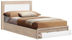 Κρεβάτι MELANY Μονό με 1 Συρτάρι Sonama - Λευκό 90x190 εκ. 98x196x92.5 εκ.