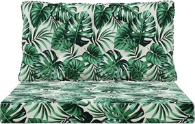 vidaXL Μαξιλάρι Καναπέ Εξωτερικού Χώρου 2 pcs Σχέδιο Φύλλου