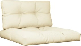 vidaXL Μαξιλάρια Παλέτας 2 τεμ. Κρεμ Υφασμάτινα