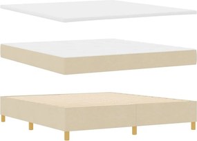 vidaXL Κρεβάτι με ελατήρια με στρώμα Κρεμ 180 x 200 cm ύφασμα