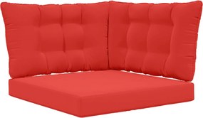 vidaXL Μαξιλάρι Καναπέ Εξωτερικού Χώρου 3 pcs Κόκκινο Πολυεστέρας