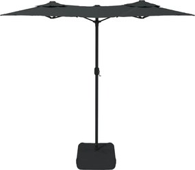 vidaXL Ομπρέλα Κήπου με Διπλή Κορυφή Ανθρακί 316 x 145 εκ.