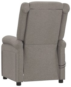 vidaXL Πολυθρόνα Μασάζ Ηλεκτρική Taupe Υφασμάτινη