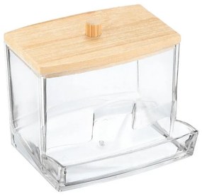 Κουτί Αποθήκευσης Για Μπατονέτες Bamboo Essentials 02-17644 9x7.5x7 Με Καπάκι Clear-Natural Estia Plastic,Bamboo