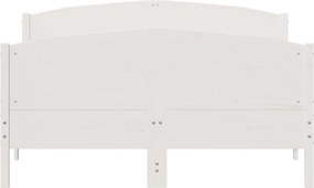 vidaXL Σκελετός Κρεβ. Χωρίς Στρώμα Λευκό 135x190 εκ Μασίφ Πεύκο