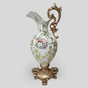 Βάζο Πορσελάνινο 819-00119 21x18x51,5cm White-Gold Estheti Home Porcelain