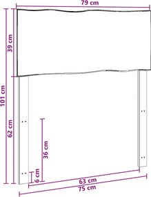 vidaXL Κεφαλάρι με φυσική άκρη ROSTOCK Φυσικό 75 εκ.