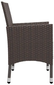 vidaXL Σετ Τραπεζαρίας Κήπου 3 Τεμαχίων Καφέ