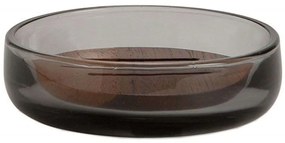 Σαπουνοθήκη AH-BA73071 Φ11,5x3cm Grey-Brown Andrea House Wood, Glass