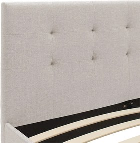 Κρεβάτι Mago pakoworld διπλό ύφασμα εκρού 160x200εκ