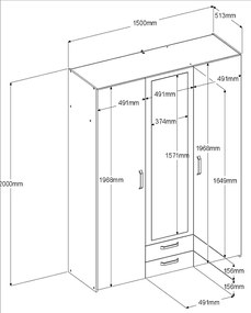Ντουλάπα Dream τρίφυλλη
