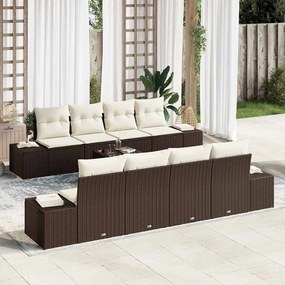 vidaXL Σετ Καναπέ Κήπου 7 pcs Καφέ και κρεμ 55 x 55 x 37 εκ