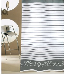 Κουρτίνα Μπάνιου (240x180) Με Κρίκους San Lorentzo Bathtubs Grey