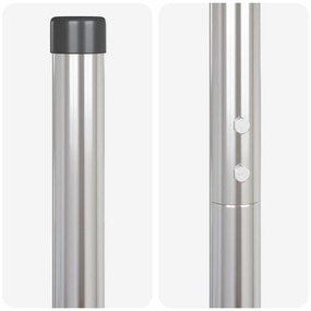 vidaXL Στύλος Περιφράξεων 12 pcs Ασημί Ατσάλι με Επικάλυψη Πούδρας