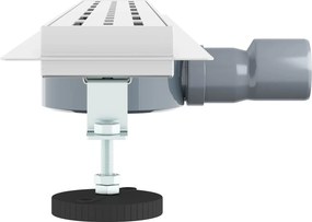 vidaXL Αποχέτευση Ντους με Γυάλινη Κάλυψη και 360° Σιφώνι Ασημί 80 cm