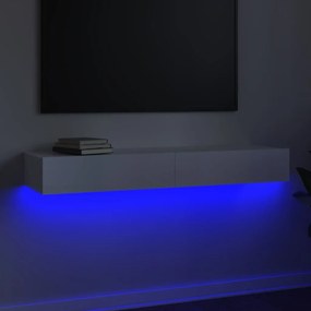 Έπιπλο Τηλεόρασης με LED Γυαλιστερό Λευκό 120x35x15,5 εκ. - Λευκό