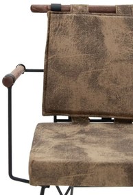 Πολυθρόνα Parson pakoworld PU καφέ antique-πόδι μαύρο - Μέταλλο - 190-000014