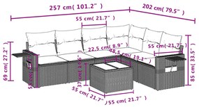 ΚΑΝΑΠΕΣ ΣΕΤ 7 ΤΕΜΑΧΙΩΝ ΜΑΥΡΟ ΣΥΝΘΕΤΙΚΟ ΡΑΤΑΝ ΜΕ ΜΑΞΙΛΑΡΙΑ 3252552