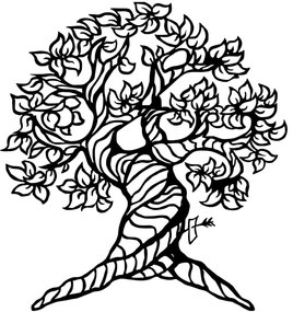 Διακοσμητικό Τοίχου Monumental Tree 899SKL2341 62x70cm Black Wallity Μέταλλο