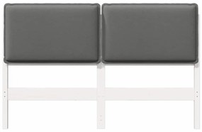 vidaXL Ταπετσαρισμένο κεφαλάρι Λευκό και Ανοιχτό Γκρι 120 cm