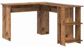 vidaXL Γωνιακό γραφείο με ράφι Παλιό Ξύλο 140 x 113,5 x 75 εκ.