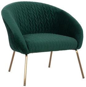 armchair JOYCE, cypress green velvet, metallic legs