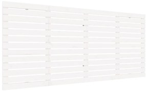 vidaXL Κεφαλάρι Τοίχου Λευκό 206x3x91,5 εκ. από Μασίφ Ξύλο Πεύκου