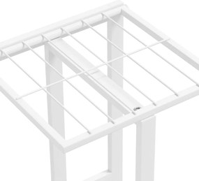 vidaXL Ανθοστήλη 4 Επιπέδων Λευκή 43 x 22 x 76 εκ. Μεταλλική