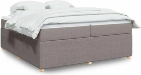 vidaXL Κρεβάτι Boxspring με Στρώμα Taupe 200x200 εκ. Υφασμάτινο