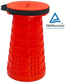 POWERTECH πτυσσόμενο καρεκλάκι HUH-0233, αντοχή έως 250kg, 25.5x45cm, κόκκινο