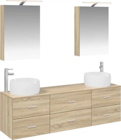 vidaXL Σετ Επίπλων Μπάνιου 5 pcs Sonoma Δρυς