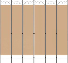 vidaXL Διαχωριστικό Δωματίου 6-Πάνελ Μπεζ 240 x 220 cm Ύφασμα