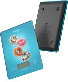 Ψηφιακή ζυγαριά κουζίνας Tesla KS100BL, 5kg, Λειτουργία TARE, LED οθόνη, Μπλε