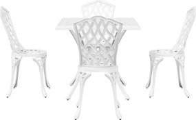 vidaXL Σερβίτσιο τραπεζιού κήπου 5 pcs Λευκό Χυτό αλουμίνιο