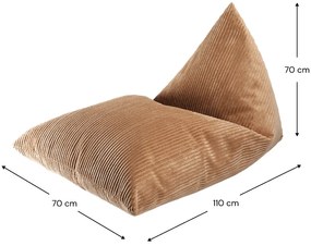 Πουφ Lounger Υφασμα Κοτλε Καφέ