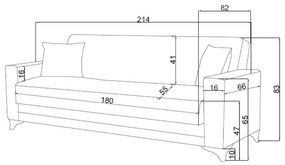 Σετ σαλονιού Vox 2τεμ ύφασμα σε κρεμ απόχρωση 214x83x82 εκ.