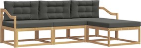 vidaXL Σειρά Καναπέ Εξωτερικού 4 pcs Άσπρο και Ανθρακί Πολυεστέρας