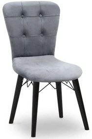 Καρέκλα Τραπεζαρίας Palmira 0230213 47x44x88cm Grey-Black Μέταλλο,Βελούδο,Ξύλο