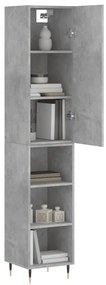 vidaXL Ντουλάπι Γκρι Σκυροδέματος 34,5x34x180 εκ. Επεξεργασμένο Ξύλο