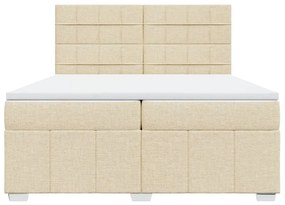 ΚΡΕΒΑΤΙ BOXSPRING ΜΕ ΣΤΡΩΜΑ ΚΡΕΜ 200X200 ΕΚ. ΥΦΑΣΜΑΤΙΝΟ 3291780