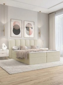 Επενδυμένο Κρεβάτι Softi I-Εκρού-160 x 200