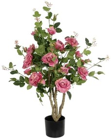 Τεχνητό Δέντρο Roses 21072 50x50x90cm Pink GloboStar Πολυαιθυλένιο,Ύφασμα