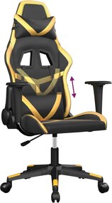 vidaXL Καρέκλα Gaming Μαύρο/Χρυσό από Συνθετικό Δέρμα